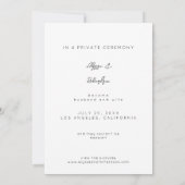 Chic Black & White Photo Typografie Gewoon gehuwd Kaart (Achterkant)