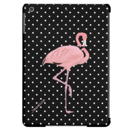 Chic Black & White Polka Dot met roze flamingo Case-Mate iPhone Case