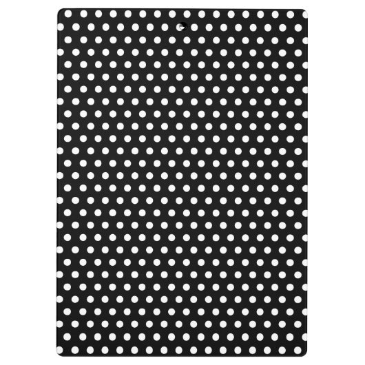 Chic Black White Polka Dots Hot Pink gepersonalise Klembord (Achterkant)
