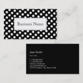 Chic Black & White Polka Dots Visitekaartje (Voorkant / Achterkant)