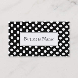 Chic Black & White Polka Dots Visitekaartje