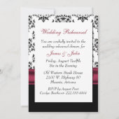Chic Black & White Rehearsal Dinner Invitation Kaart (Achterkant)