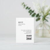 Chic Black White RSVP QR Code Option Informatiekaartje (Staand voorkant)