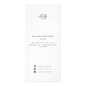 Chic Black White Salon Makeup Artist Service Menu (Voorkant)