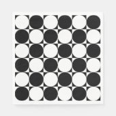 Chic Black White Seventies Circles Squares Patroon Servet (Voorkant)