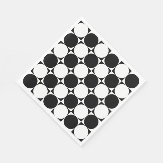 Chic Black White Seventies Circles Squares Patroon Servet (Hoek)