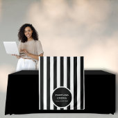 Chic Black & White Stripes Business Name Event  Wandkleed