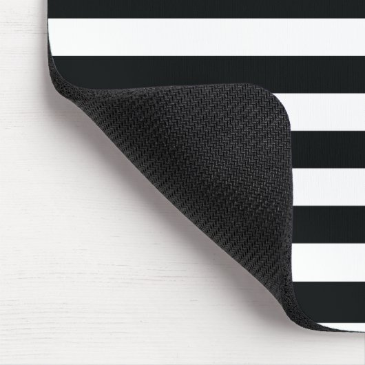 Chic Black & White Stripes Muismat (Hoek)