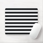 Chic Black & White Stripes Muismat (Met muis)