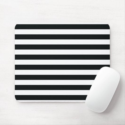 Chic Black & White Stripes Muismat (Met muis)