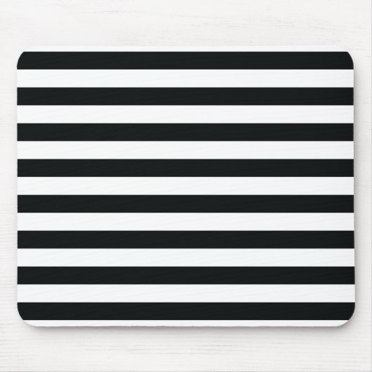 Chic Black & White Stripes Muismat (Voorkant)