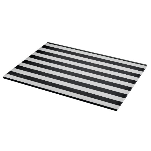 Chic Black & White Stripes Snijplank (Hoek)
