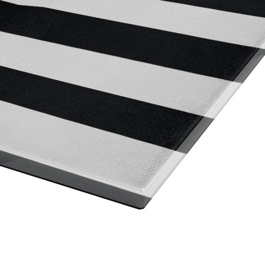 Chic Black & White Stripes Snijplank (Hoek)
