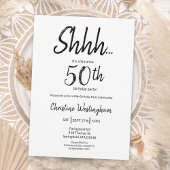 Chic Black White Surprise 50th Birthday Kaart