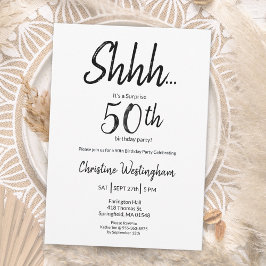 Chic Black White Surprise 50th Birthday Kaart