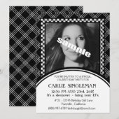 Chic Black White Tween Birthday Party Kaart (Voorkant / Achterkant)
