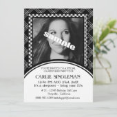 Chic Black White Tween Birthday Party Kaart (Staand voorkant)