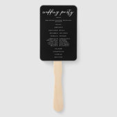 Chic Black White Typography Modern Wedding Program Handwaaier (Achterkant)