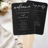 Chic Black White Typography Modern Wedding Program Handwaaier