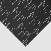 Chic Black White Typography Personalized Wedding Tissuepapier (Detail)