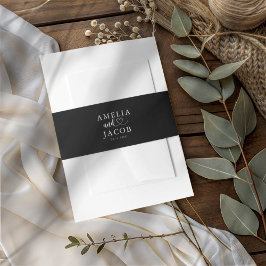 Chic Black & White Typography Weddingg Uitnodigingen Wikkel