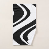 Chic Black & White Wavy Stripe Zebra Fashionable Bad Handdoek (Handdoek)