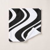 Chic Black & White Wavy Stripe Zebra Fashionable Bad Handdoek (Wasdoekje)