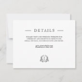 Chic Black White Wedding Details Enclosure Kaart (Voorkant)