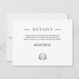 Chic Black White Wedding Details Enclosure Kaart