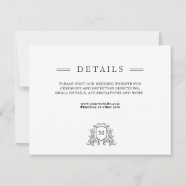 Chic Black White Wedding Details Enclosure Kaart