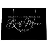 Chic Black White Wedding Modern Custom Best Man Groot Cadeauzakje (Voorkant)