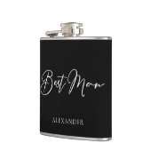 Chic Black White Wedding Modern Custom Best Man Heupfles (Links)