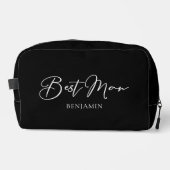 Chic Black White Wedding Modern Custom Best Man Toilettasje (Voorkant)