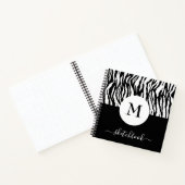 Chic Black White Zebra Print Monogram zakboekje Notitieboek (Binnen)