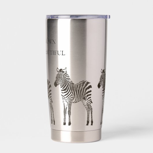 Chic Black White Zebra's Geïsoleerde Drinkbeker (Links)