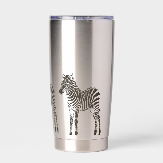 Chic Black White Zebra's Geïsoleerde Drinkbeker (Achterkant)