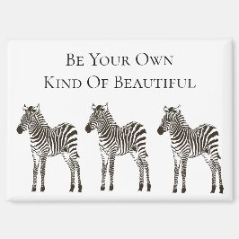 Chic Black White Zebra's Magneet