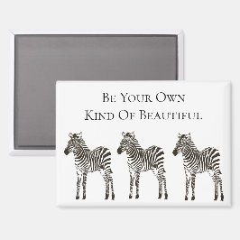 Chic Black White Zebra's Magneet