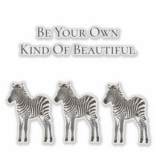 Chic Black White Zebra's Sticker (Voorkant)