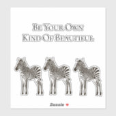 Chic Black White Zebra's Sticker (Vel)