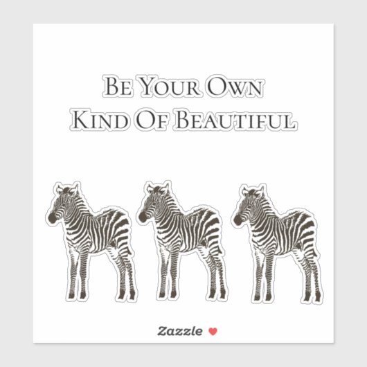 Chic Black White Zebra's Sticker (Vel)