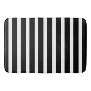 Chic Black Whites Stripes Patroon Badmat