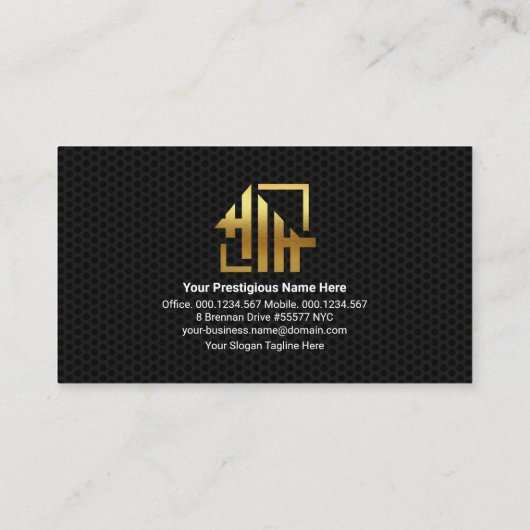 Chic Black Wire Mesh Women Contractor Handyman Visitekaartje (Achterkant)