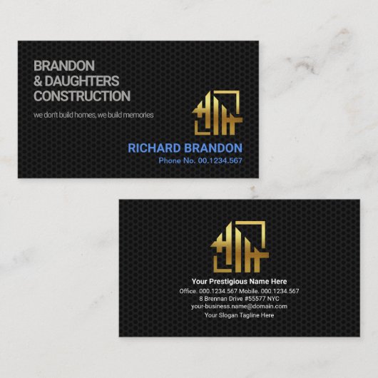 Chic Black Wire Mesh Women Contractor Handyman Visitekaartje (Voorkant / Achterkant)