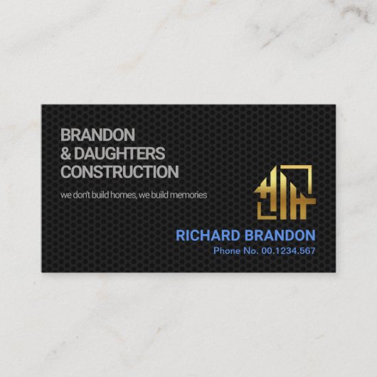 Chic Black Wire Mesh Women Contractor Handyman Visitekaartje (Voorkant)