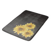 Chic Black Wood Grain and Sunflower Bath Mat (Gekanteld)
