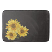 Chic Black Wood Grain and Sunflower Bath Mat (Voorkant)