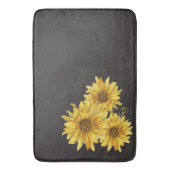 Chic Black Wood Grain and Sunflower Bath Mat (Voorkant Verticaal)