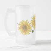 Chic Black Wood Grain and Sunflower Frosted Mok (Links)