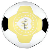 Chic Black Yellow Initiaal Monogram White Heart Voetbal (Gedraaid)